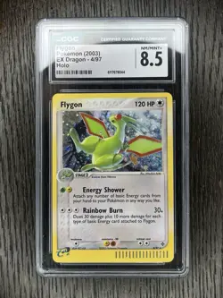 Flygon CGC 8.5 Pokemon 2003 EX Dragon 4/97 Cosmos Holo Double Swirls Low POP 28 - Image 3