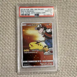 Pokemon TCG Red's Pikachu SM Promo 270/SM-P PSA 10 Holo Japanese - Image 1