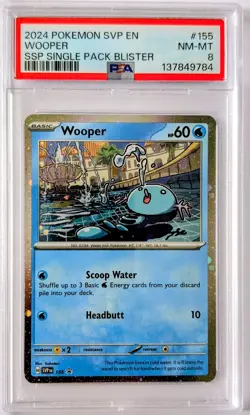 PSA 8 2024 Wooper SVP 155 Cosmos Holo Pokemon Promo - Image 1