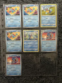 Pokemon Lot Of 7 Squirtle & Wartortle All Near Mint As Pictured - Image 1