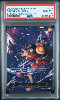 2025 ONE PIECE OP13-CARRYING ON HIS WILL #119 MONKEY D. LUFFY PSA 10 - Image 1
