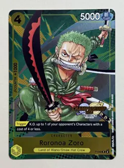 One Piece Roronoa Zoro Championship Event Pack 2024 CS Stamp English Promo P-042 - Image 1