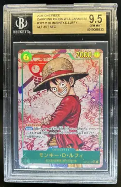 2025 One Piece Carrying Will JPN Monkey D. Luffy Alt Art SEC #OP13-118 BGS 9.5 - Image 1