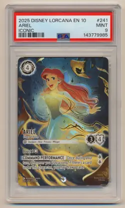 PSA 9 Disney Lorcana Iconic Ariel Ethereal Voice 241/204 EN MINT Condition!! - Image 1