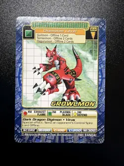 Bandai Digimon Trading Card Series 4 Growlmon Bo-164 NM - Image 1