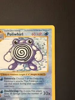 1999 Pokemon 1st Edition Shadowless Base Set Poliwhirl Card 38/102 Nm- - Image 2