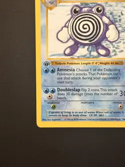 1999 Pokemon 1st Edition Shadowless Base Set Poliwhirl Card 38/102 Nm- - Image 4