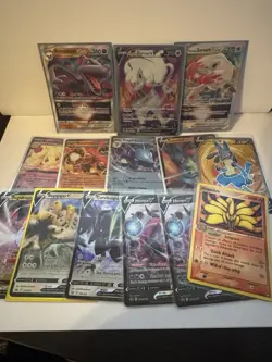 Pokemon Card Lot OFFICIAL TCG Cards + Ultra Rare V VSTAR VMAX GX OR EX - Image 1