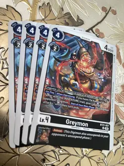 Digimon Card Game Playset Greymon BT21-057 U World Convergence - Image 1