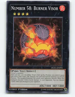 Number 58: Burner Visor #DUEA-EN094 1st Edition Yugioh Card - Image 1