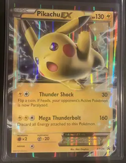 Pokemon TCG Pikachu EX XY174 Holo Ultra Rare Black Star Promo 2016 JUMBO Card LP - Image 1