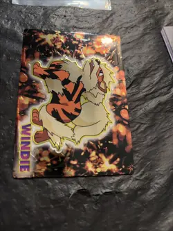 ARCANINE (WINDIE)--JAPANESE MEIJI EMBOSSED PROMO FOIL POKEMON CARD - Image 2