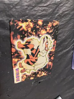 ARCANINE (WINDIE)--JAPANESE MEIJI EMBOSSED PROMO FOIL POKEMON CARD - Image 3