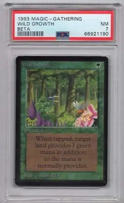 WILD GROWTH MAGIC Mtg BETA #230 PSA GRADED NEAR MINT 7 MAGIC THE GATHERING 1993 - Image 1
