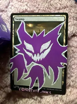 Swamp Land MTG Alter ACEO Haunter Art - Handpainted by ghostlite.ink - Image 2