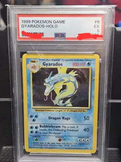 Pokemon Gyarados Holo Rare Base Set 006/102 PSA 5 English 1999 - Image 1