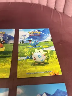 3 x Pokemon Ascended Heroes Character Cards x Stickers Pikachu Togepi Totodile - Image 1