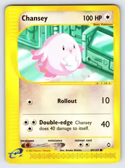 Chansey 69/147 2002 Aquapolis Pokemon Card TCG Vintage WOTC Common - Nm/Vlp - Image 1