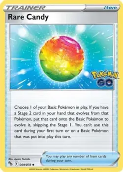 Pokemon - Rare Candy - 069/078 - Uncommon - Reverse Holo - Pokemon Go - NM - Image 1