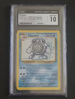 CGC 10 Pokemon TCG Poliwhirl Base Set, 38/102 Portuguese - Image 1