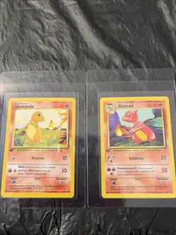 Pokemon Base Set 1st Edition German Charmander & Charmeleon Near Mint - Image 1
