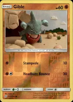 Pokemon Reverse Holo Gible SM - Unified Minds 112/236 LP - Image 1