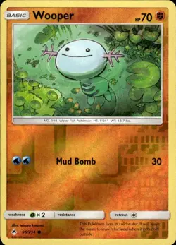 Pokemon Reverse Holo Wooper SM - Unbroken Bonds 96/214 LP - Image 1