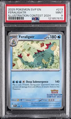 2025 POKEMON SVP EN-SV BLACK STAR PROMO #213 FERALIGATR PSA 9 - Image 1