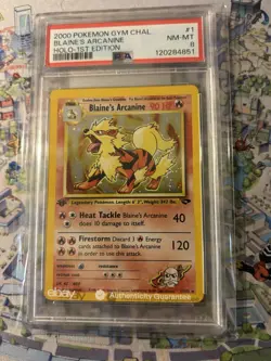 2000 Pokemon Gym Challenge Blaine’s Arcanine Holo 1st Edition #1 PSA 8 🔥 NM-MT - Image 2