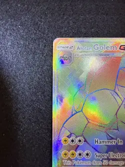 Pokemon Alolan Golem GX Rainbow 113/111 from Crimson Invasion in LP condition! - Image 3