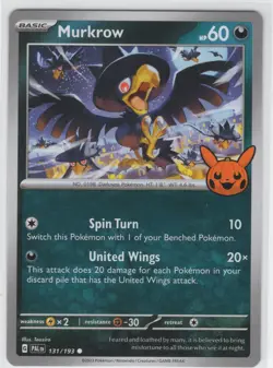 Pokemon Trick Or Trade 2023 Murkrow 131/193 Non Holo Stamped - Image 1