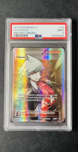PSA 9 MINT - Steven 95/98 Full Art - XY Ancient Origins 2015 Pokemon TCG - Image 1