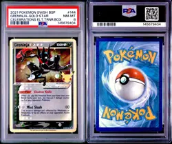 2021 POKEMON SWSH CELEBRATIONS GRENINJA GOLD STAR SWSH144 ETB PROMO HOLO PSA 8 D - Image 3