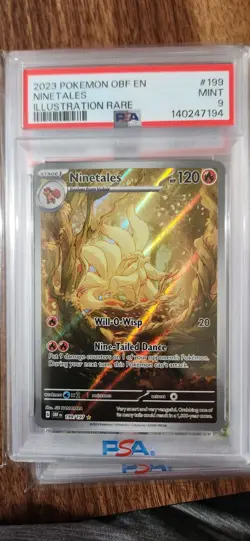 2023 POKEMON OBF EN-OBSIDIAN FLAMES #199 NINETALES ILLUSTRATION RARE PSA 9 - Image 1