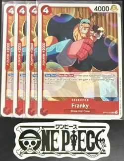 4 x One Piece OP11-012 UC Franky - ENG - Regular - Playset - TCG - NM/M - Image 1