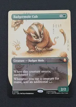Mint/Near-Mint, English - 1 x MTG Badgermole Cub - Borderless Avatar: The Last A - Image 1