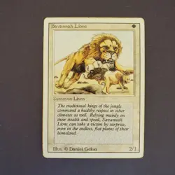 MTG Magic the Gathering Savannah Lions Revised Edition HP Heavy Play - Image 1