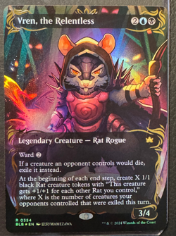 Vren, the Relentless (Borderless) (Raised Foil) Bloomburrow Foil Near Mint - Image 1