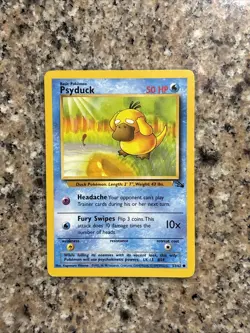 Pokemon TCG Psyduck Fossil 53/62 1st Edition Basic Common 50 HP Regular English - Image 1