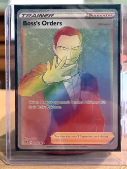 Pokemon Boss's Orders 200/192 Swsh02 Rebel Secret Rare Full Art Holo - Image 1