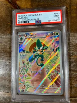 POKEMON 2025 Black Bolt Illustration Rare SIMISAGE #090 PSA 9 Mint RARE - Image 1