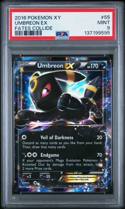 2016 POKEMON XY FATES COLLIDE #55 UMBREON EX PSA 9 - Image 1