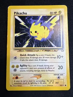 Pokemon TCG Pikachu 70/111 Common Neo Genesis Cars - Image 1