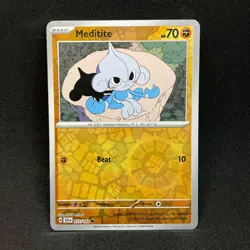 Meditite 77/142 Common Stellar Crown Pokemon Reverse Holo NM - Image 1