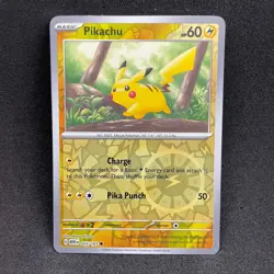 Pikachu 025/165 Common 151 Pokemon NM Reverse Holo - Image 1