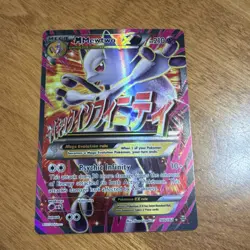 Pokemon M Mewtwo EX Mega Ultra Rare Full Art Holo 160/162 Breakthrough 2015 - Image 1