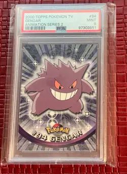 2000 Topps Pokemon TV Gengar Animation Series 2 #94 Blue Logo PSA 9 MINT - Image 1