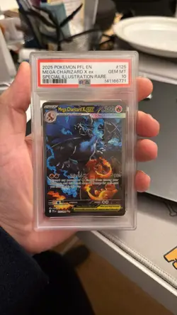PSA 10 GEM MT 2025 POKEMON PFL EN-PHANTASMAL FLAMES #125 MEGA CHARIZARD X ex SIR - Image 1