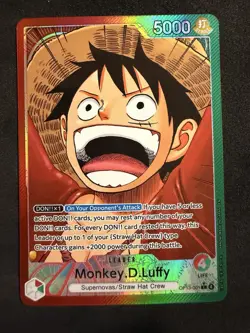 2025 One Piece Carrying On His Will Monkey D. Luffy Leader #OP13-001 - Image 1