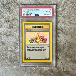 PSA 8 MR. FUJI 1st Edition #58 - Fossil 1999 WOTC Trainer Pokemon Card - Image 1